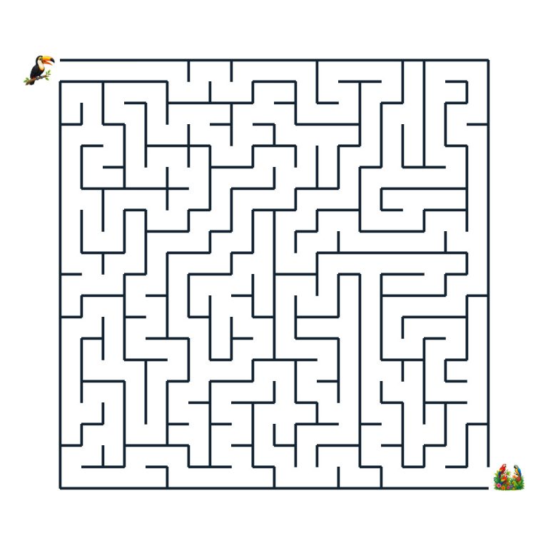 Tara Tukan sucht den Weg zum bunten Papageiengarten im Labyrinth