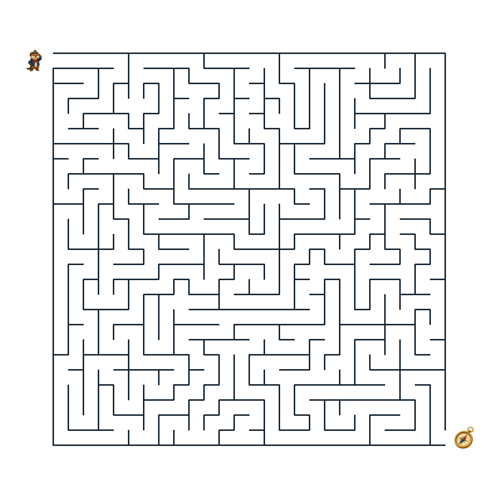 Käpt’n Otter folgt dem Weg durch ein schwieriges Flusslabyrinth zu seinem Kompass