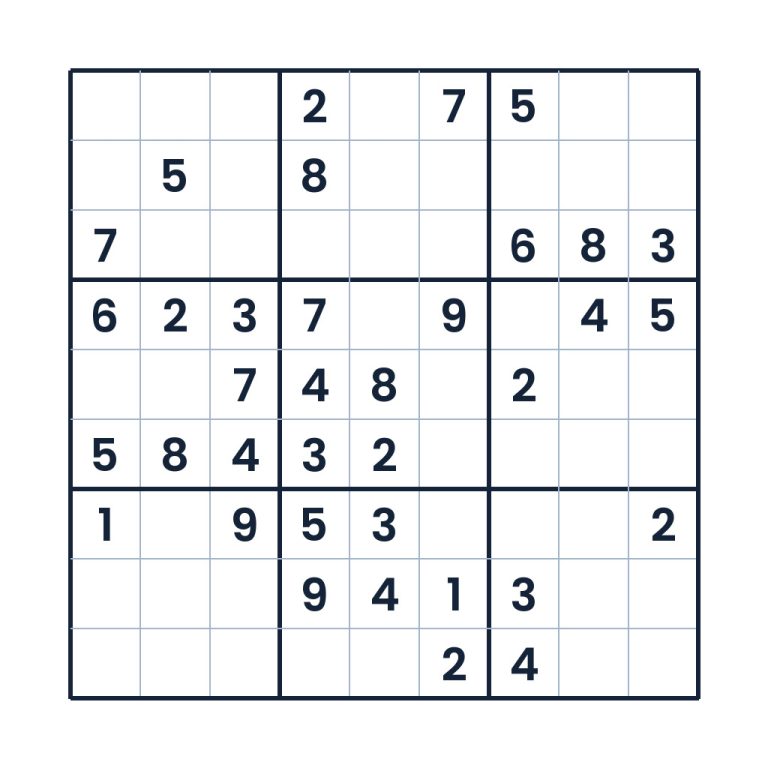 Der konzentrierte Denkkurs – Sudoku online lösen oder ausdrucken