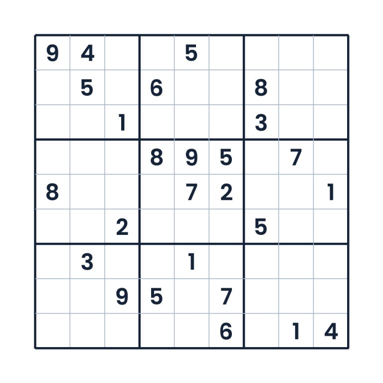 Der klare Denkpfad – Sudoku online lösen oder ausdrucken