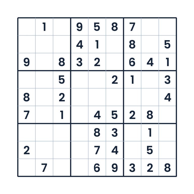 Leichtes 9x9-Sudoku-Neuner-Gitter zum Knobeln für Kinder ab 12 Jahren