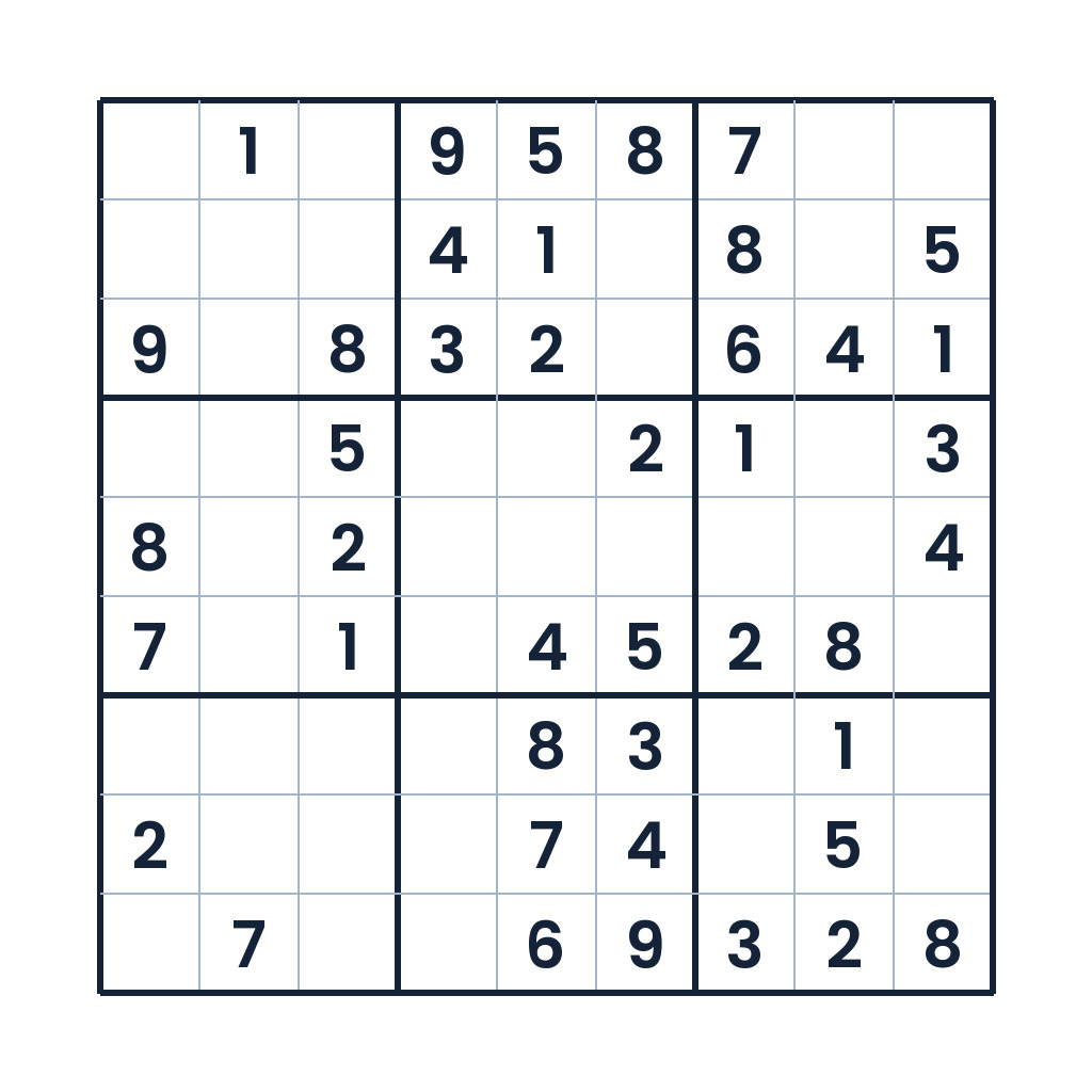 Leichtes 9x9-Sudoku-Neuner-Gitter zum Knobeln für Kinder ab 12 Jahren