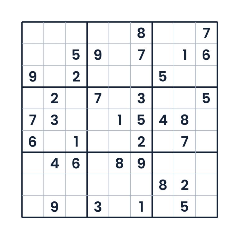 Mittelschweres 9x9-Sudoku Zahlenbalance im Neunerfeld für Erwachsene