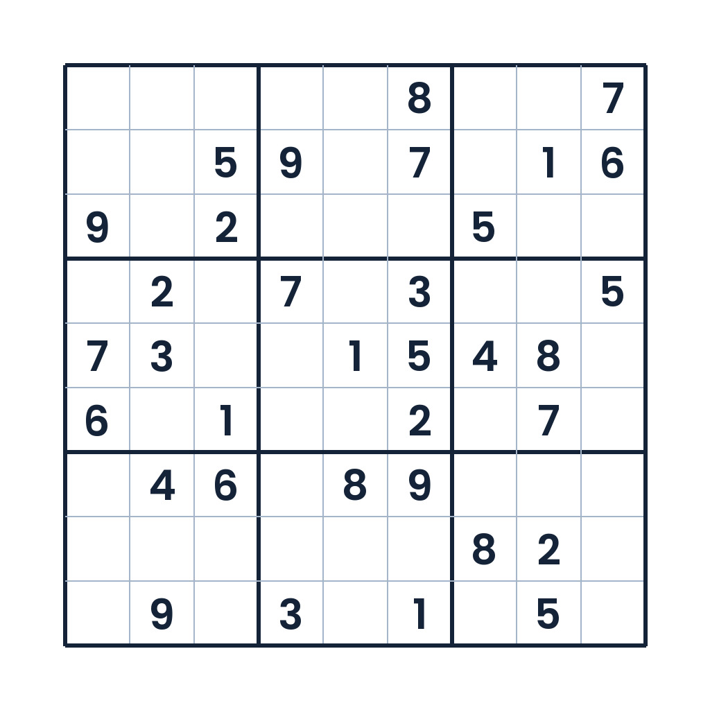 Mittelschweres 9x9-Sudoku Zahlenbalance im Neunerfeld für Erwachsene