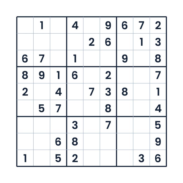 Leichtes 9x9-Sudoku zur Zahlenlogik für Kinder ab 12 Jahren