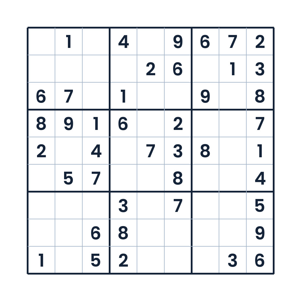Leichtes 9x9-Sudoku zur Zahlenlogik für Kinder ab 12 Jahren