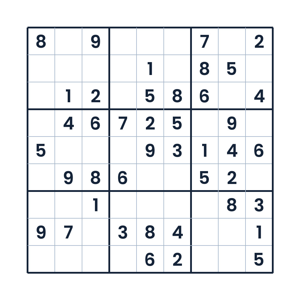 Leichtes 9x9-Sudoku Zahlenlücken im Logikquadrat für Kinder ab 10 Jahren