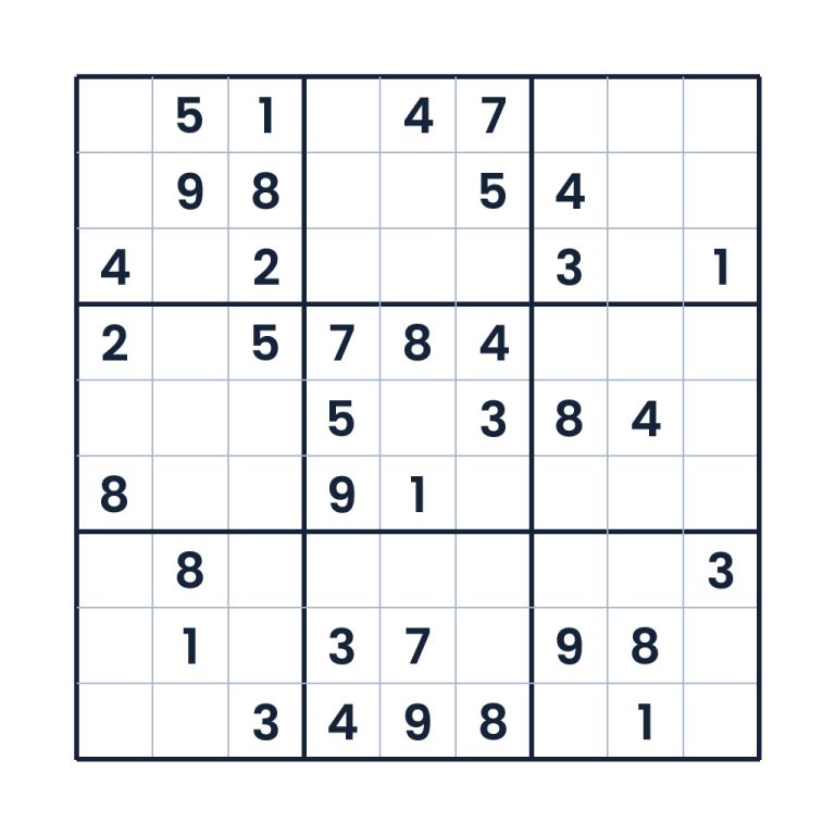 Mittel schweres 9x9-Sudoku für Kinder ab 12 Jahren