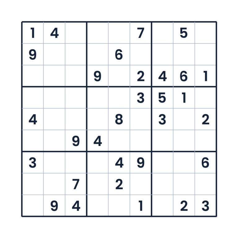 Schweres 9x9-Sudoku zur Zahlenlogik für Kinder ab 10 Jahren