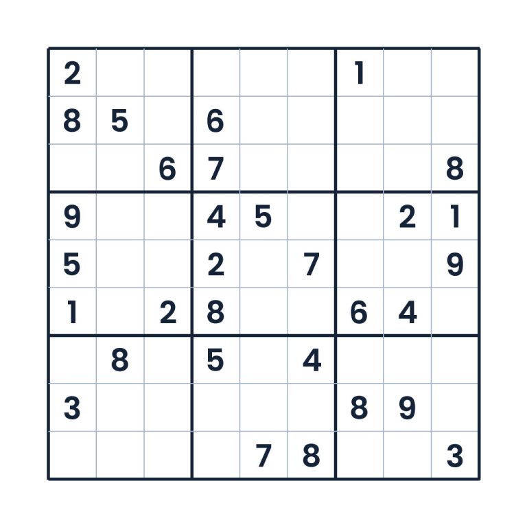 Schweres 9x9-Sudoku zur Zahlenlogik für Kinder ab 12 Jahren