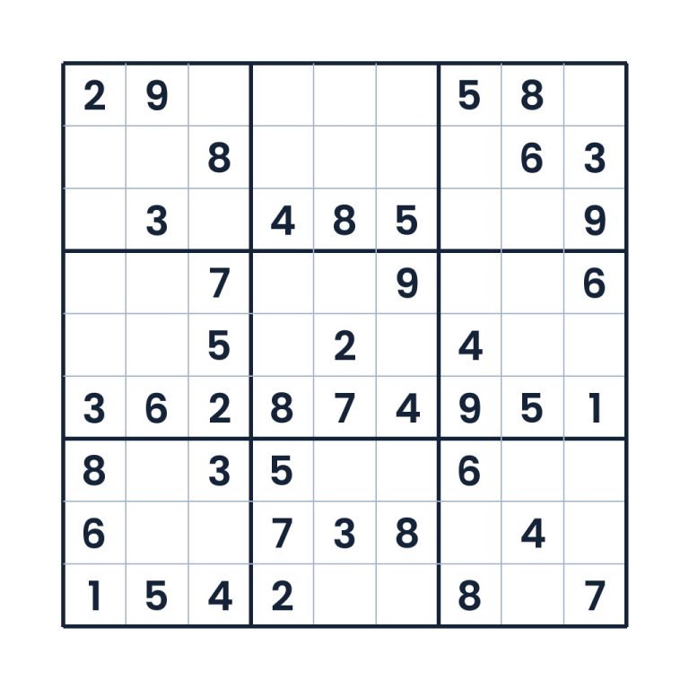 Leichtes 9x9-Sudoku für Kinder ab 10 Jahren zum Knobeln