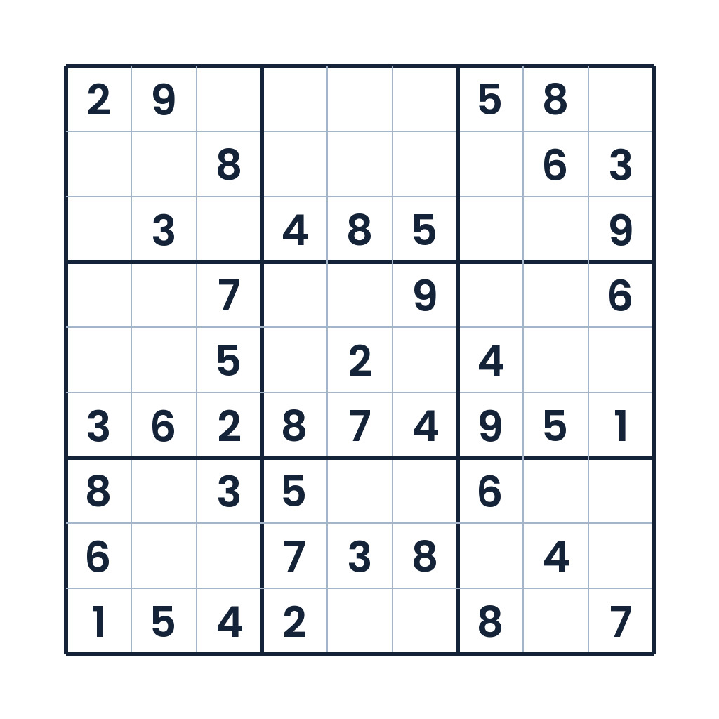 Leichtes 9x9-Sudoku für Kinder ab 10 Jahren zum Knobeln