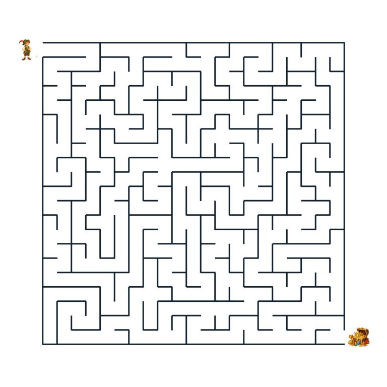 Tapferes Schneiderlein auf dem Weg durch ein Schlosslabyrinth zum goldenen Königsschatz