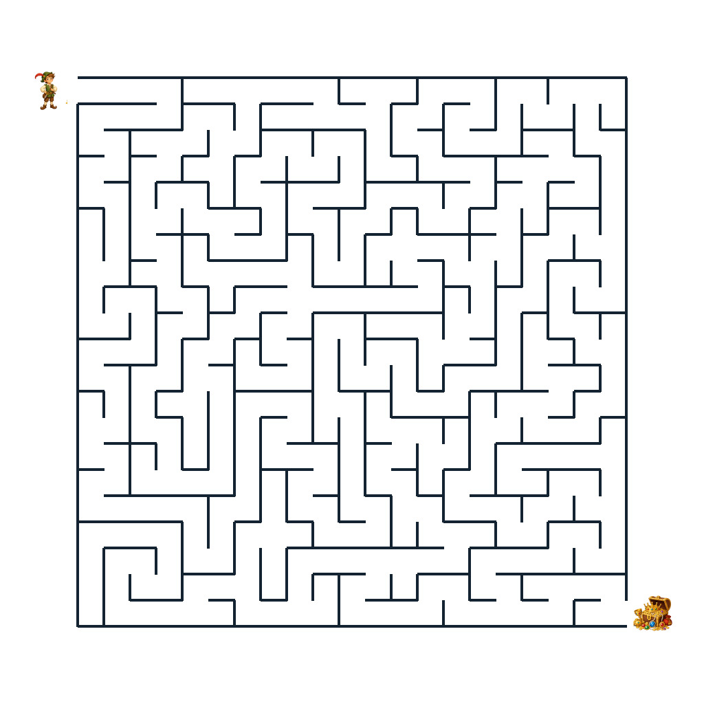 Tapferes Schneiderlein auf dem Weg durch ein Schlosslabyrinth zum goldenen Königsschatz