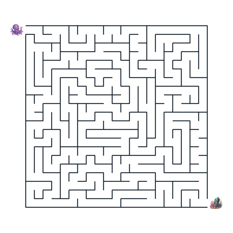 Tara Tintenfisch schwimmt durch ein anspruchsvolles Unterwasser-Labyrinth zu einer versunkenen Postkapsel