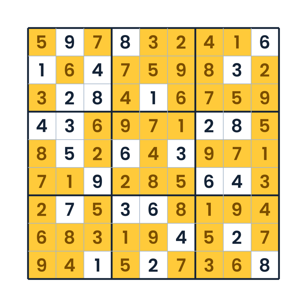 Lösung: Das fokussierte 9x9-Zahlenraster