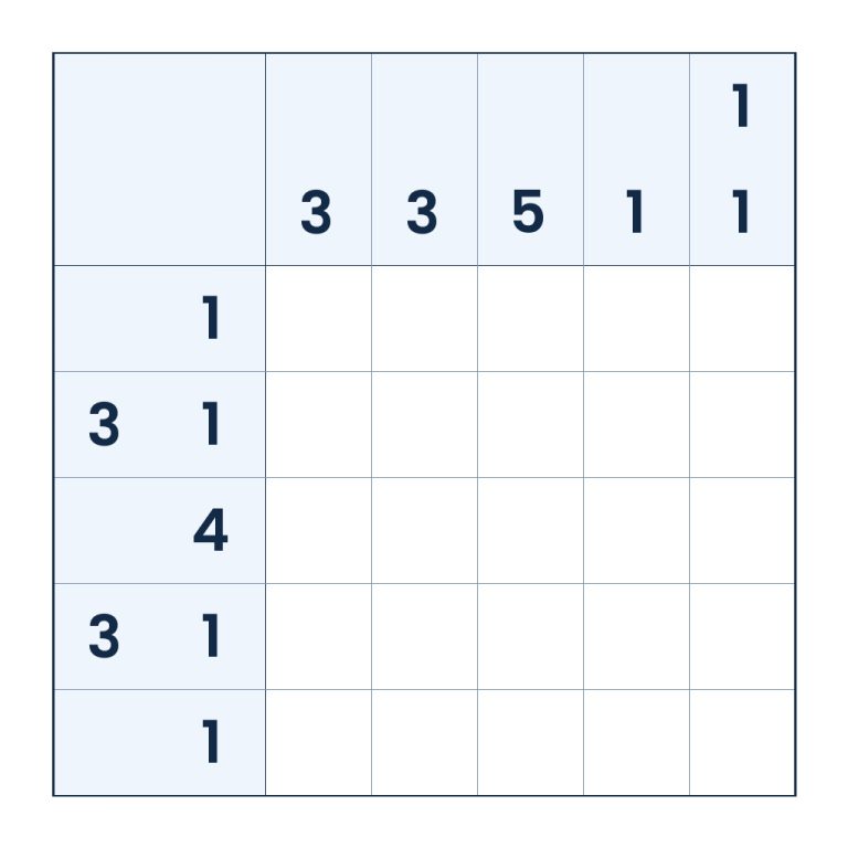Pixelmotiv eines Unterwasserbildes im Kinder-Nonogramm