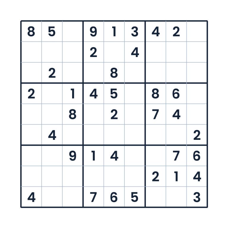 Kindgerechtes 9x9-Sudoku mit Zahlenquadrat zum Knobeln