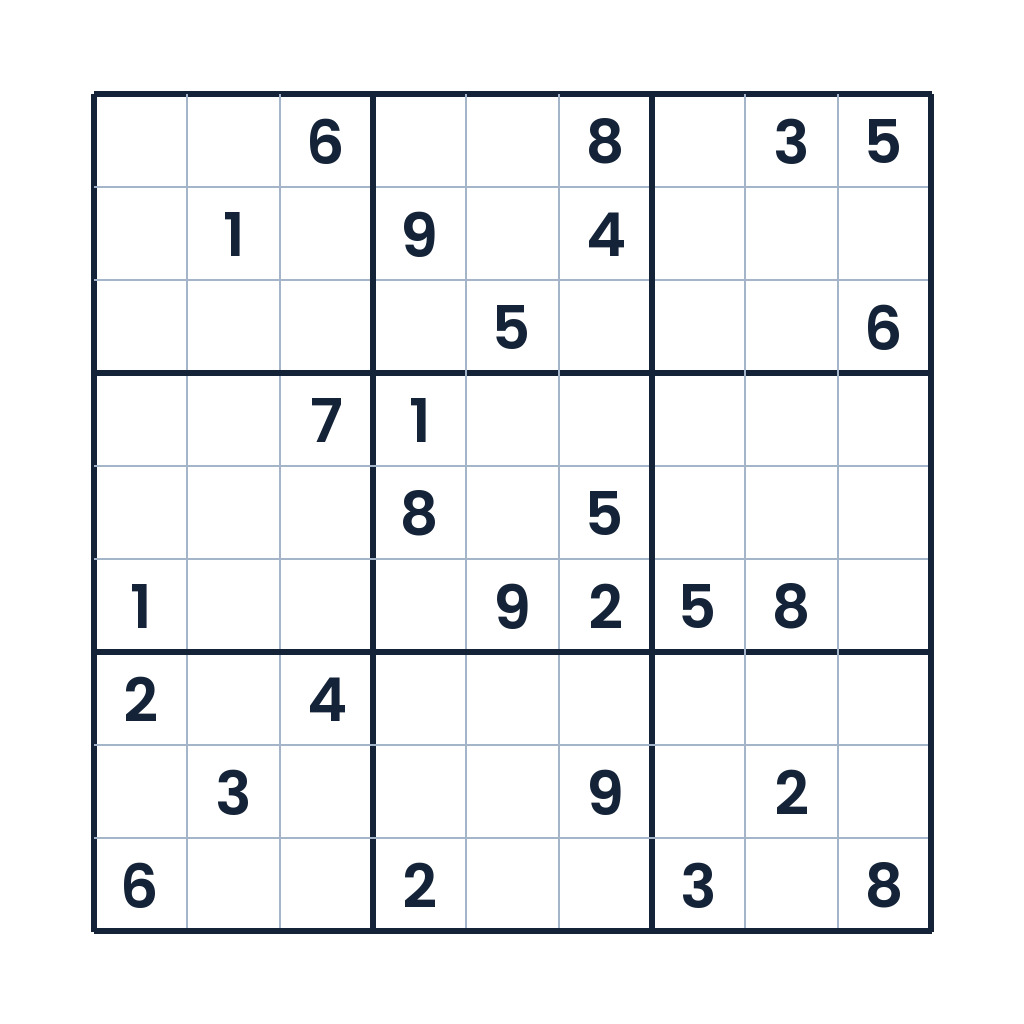 Profi-Sudoku im 9x9-Zahlenraster zum kostenlosen Online-Lösen und Ausdrucken