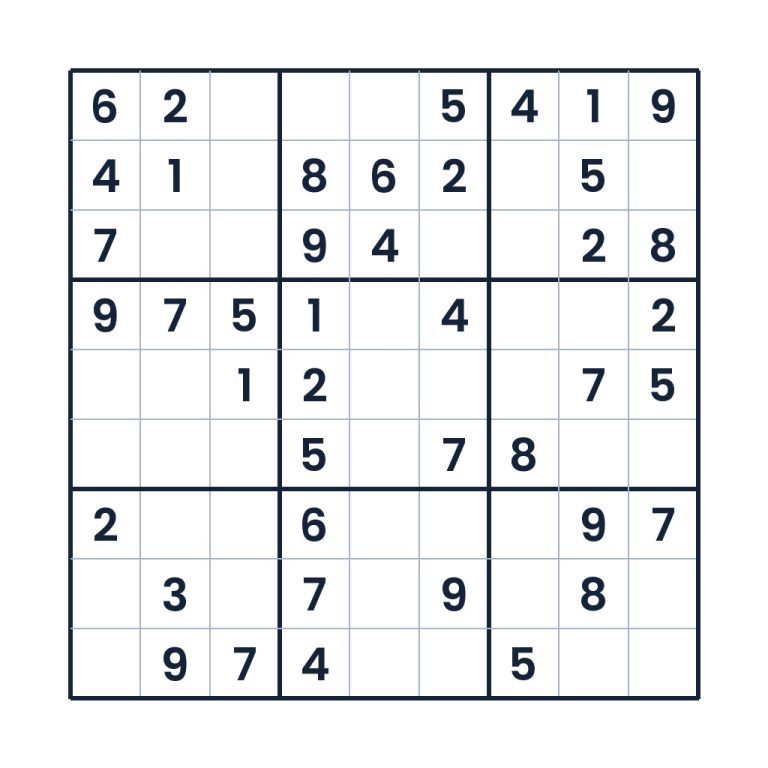 Leichtes 9x9-Sudoku mit freien Zahlenfeldern zum online Spielen