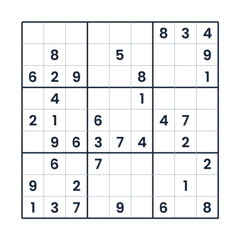 Mittelschweres 9x9-Sudoku für Kinder ab 10 Jahren