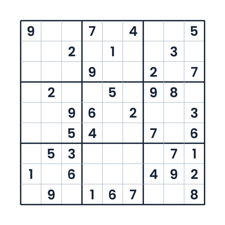 9x9-Sudoku mit Zahlenfeldern zum Knobeln ab 12 Jahren
