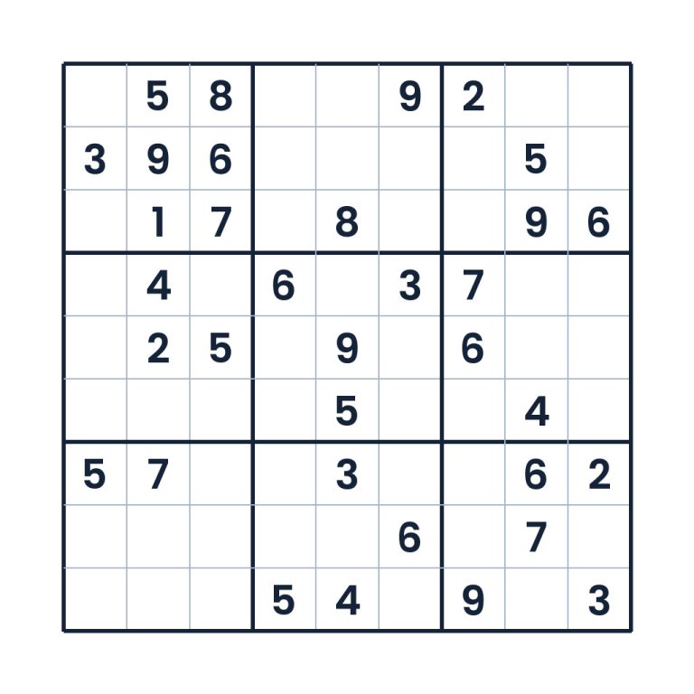 Mittel schweres 9x9-Sudoku zur Zahlenlogik für Erwachsene