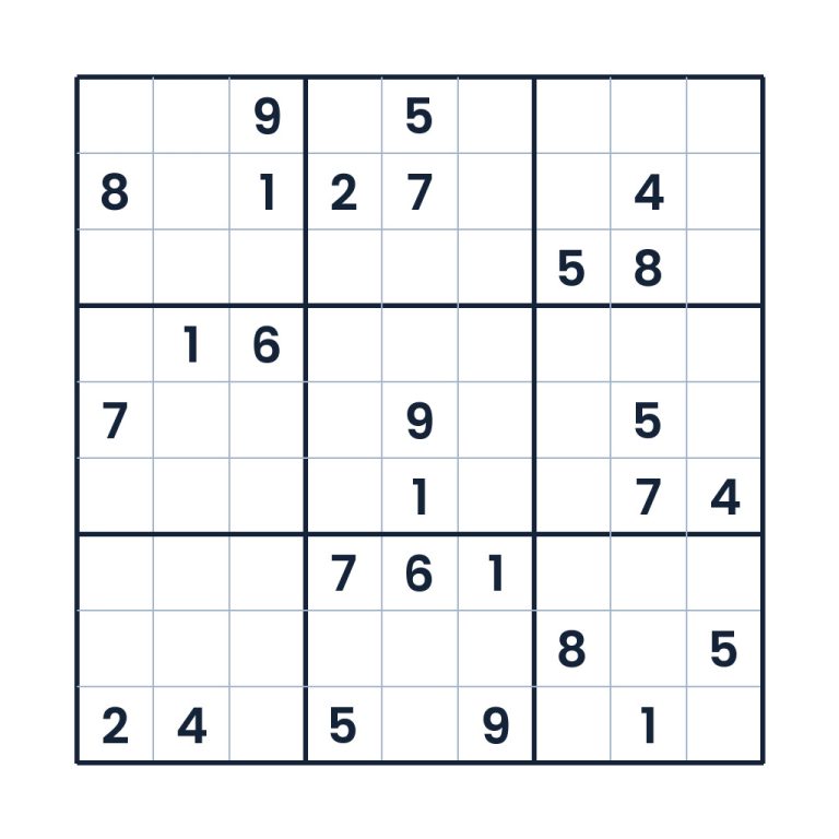 9x9-Sudoku zur Zahlenlogik für Kinder ab 10 Jahren
