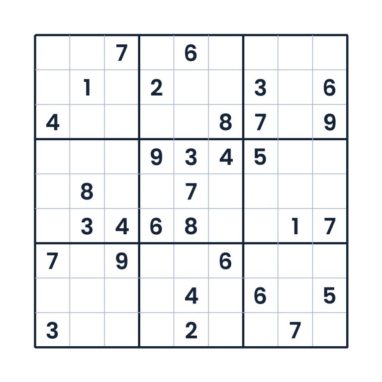 Schweres 9x9-Sudoku für Kinder ab 10 Jahren mit Zahlenfeldern