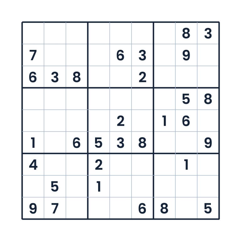 Schweres 9x9-Sudoku für Kinder ab 12 Jahren zum Knobeln