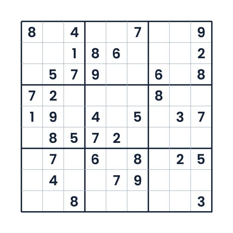 Mittelschweres 9x9-Kinder-Sudoku zum Thema Zahlenlogik ab 10 Jahren