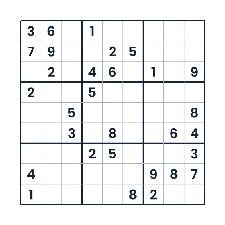 Schweres 9x9-Sudoku für Erwachsene zum Online-Lösen und Ausdrucken