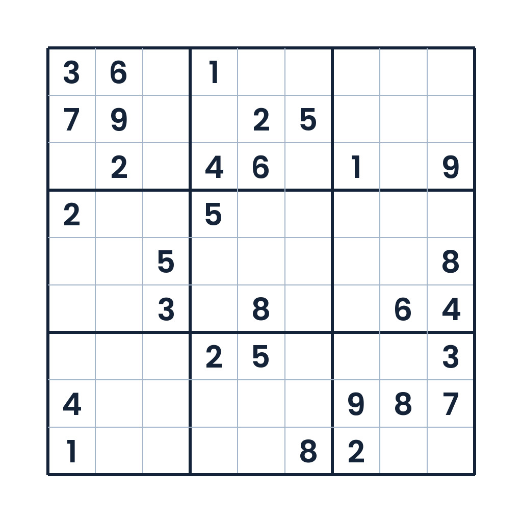 Schweres 9x9-Sudoku für Erwachsene zum Online-Lösen und Ausdrucken