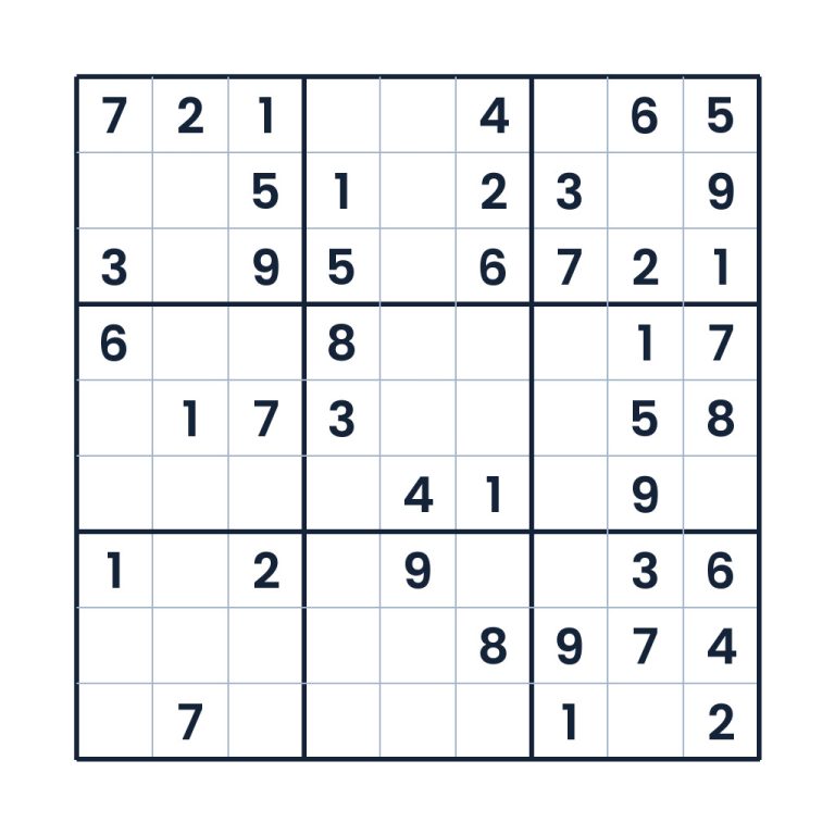 Leichtes 9x9-Sudoku für Kinder ab 12 Jahren zum Knobeln