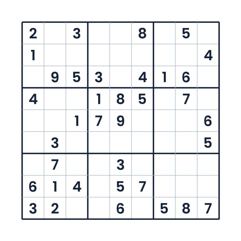 Mittelschweres 9x9-Sudoku mit Zahlenraster für Kinder ab 12 Jahren