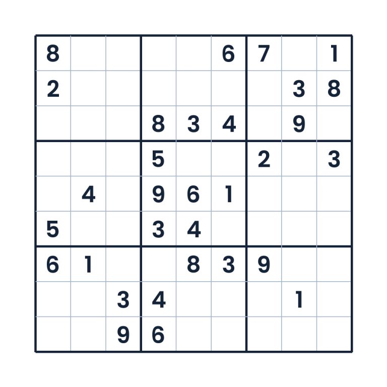 Schweres 9x9-Sudoku für Kinder ab 10 Jahren zum Knobeln