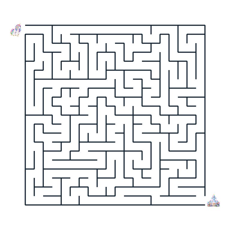 Einhorn Lyra sucht den Weg zum leuchtenden Zauberbrunnen im Labyrinth