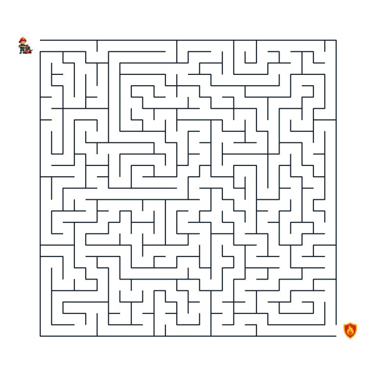 Karo führt einen Löschroboter durch ein schwieriges Feuerwehr-Labyrinth zum Flammenschild