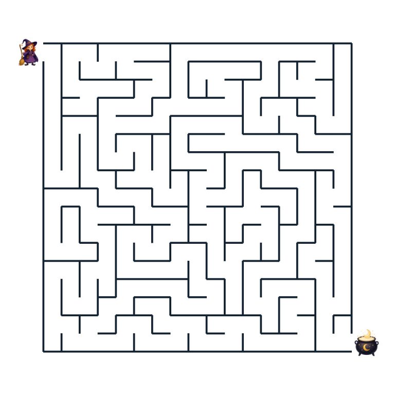 Kleine Hexe auf dem Weg zum Kessel mit Mondmilch im Märchenlabyrinth