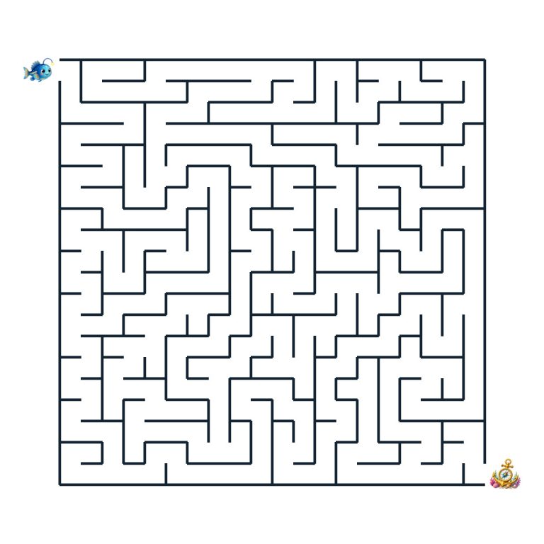 Lumi Laternfisch auf dem Weg zum goldenen Ankerkompass im Unterwasser-Labyrinth