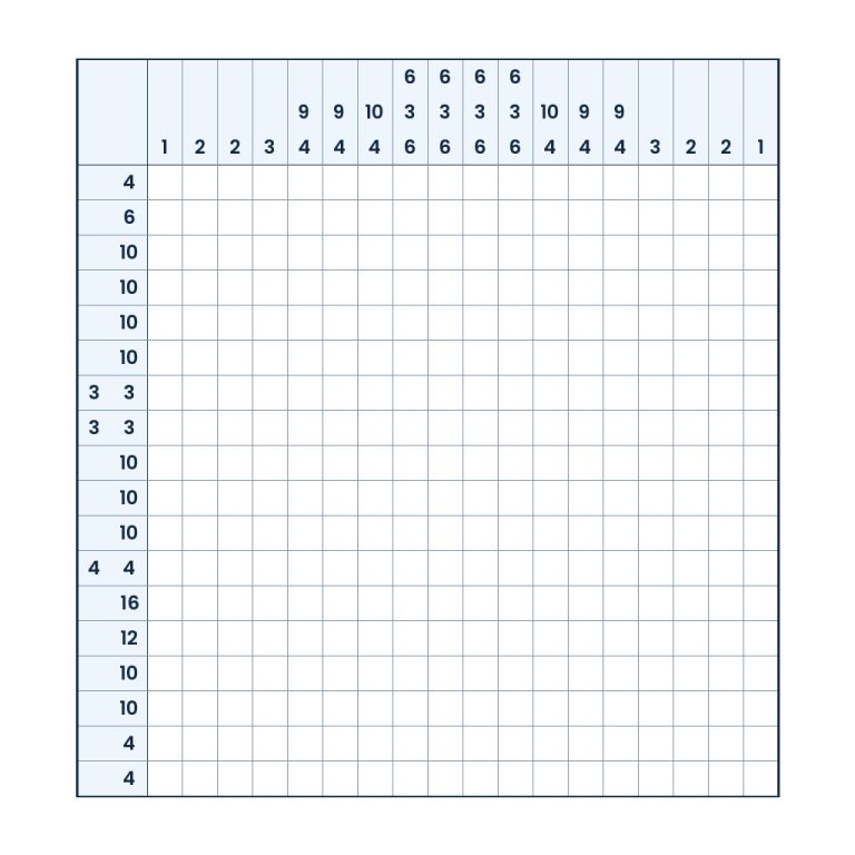 Pixelmotiv eines Schwarzen Lochs im Weltraum-Nonogramm