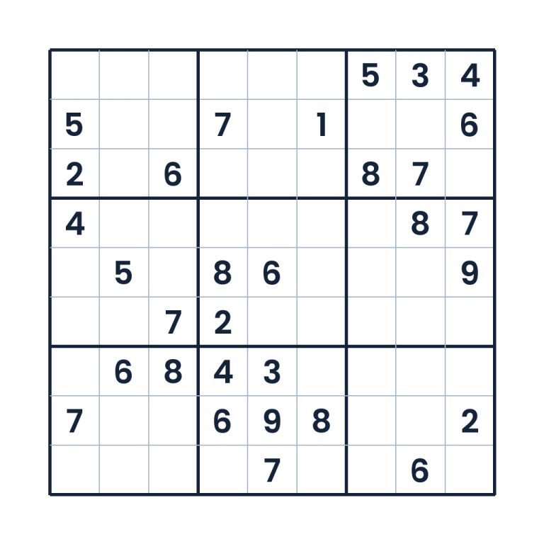 Schweres 9x9-Sudoku für Kinder ab 12 zum Online-Spielen und Ausdrucken