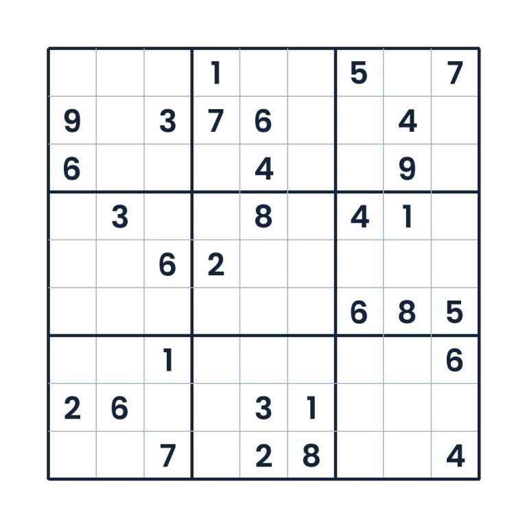 Schweres 9x9-Sudoku für Erwachsene mit präziser Zahlenstruktur