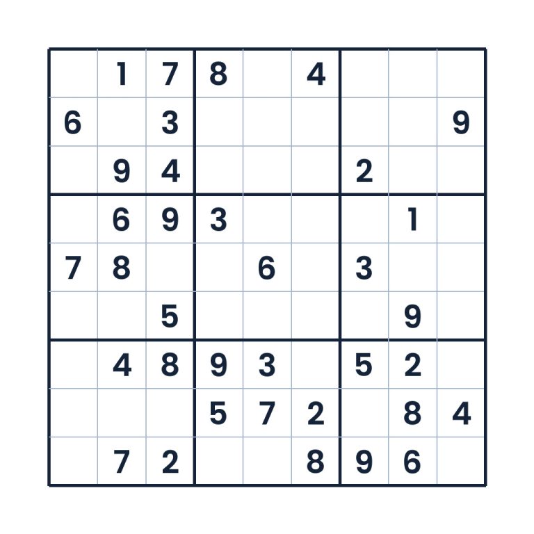 Mittelschweres 9x9-Sudoku für Kinder ab 12 Jahren