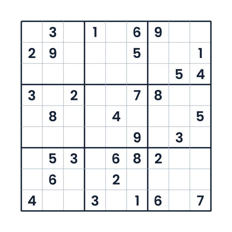 Schweres 9x9-Sudoku zur Zahlenlogik für Kinder ab 12 Jahren