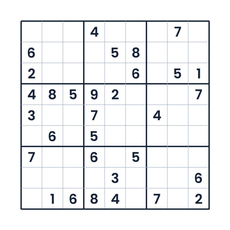 Schweres 9x9-Sudoku zur Zahlenlogik für Kinder ab 12 Jahren
