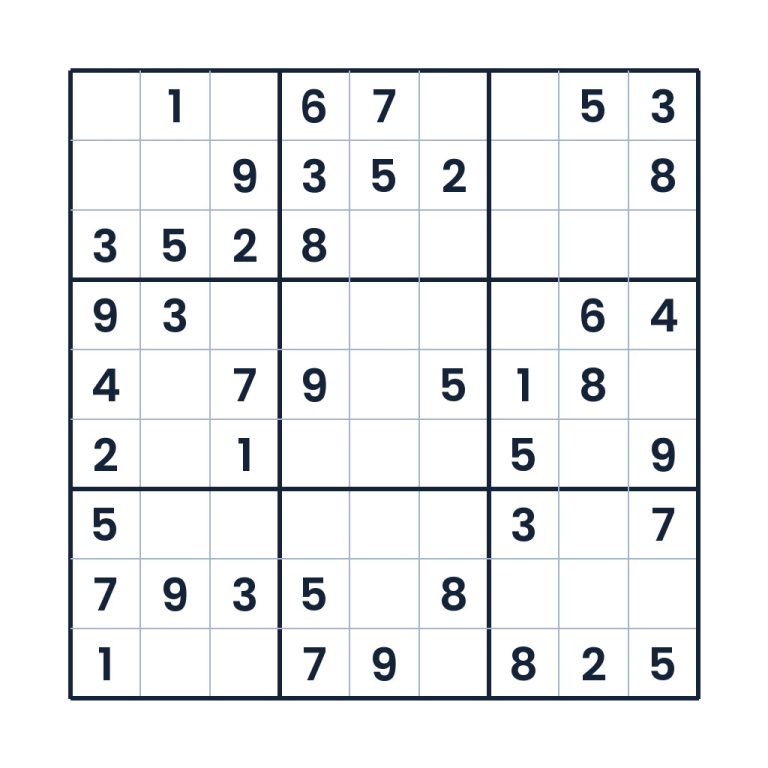 Leichtes 9x9-Sudoku mit Zahlenfeldern zum Online-Lösen und Ausdrucken