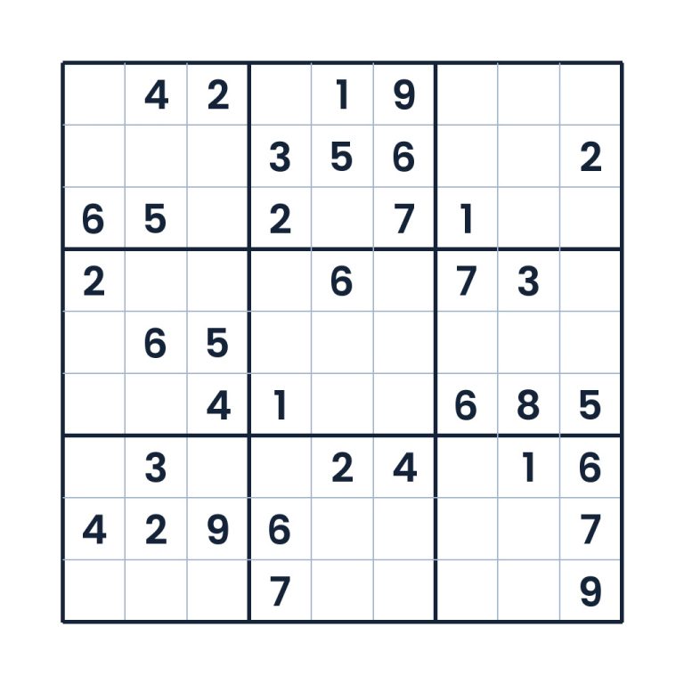 Mittelschweres 9x9-Sudoku mit Zahlenfeldern zum Knobeln