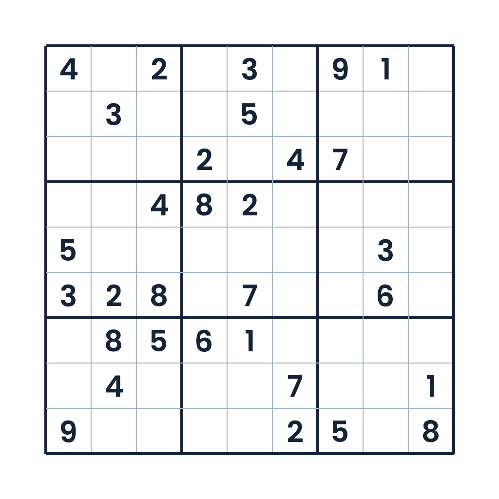 Schweres 9x9-Kinder-Sudoku zur Zahlenlogik ab 12 Jahren